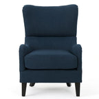 Fauteuil d'appoint dossier haut à oreilles, une place, bleu marine
