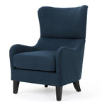 Fauteuil d'appoint dossier haut à oreilles, une place, bleu marine