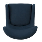 Fauteuil d'appoint dossier haut à oreilles, une place, bleu marine