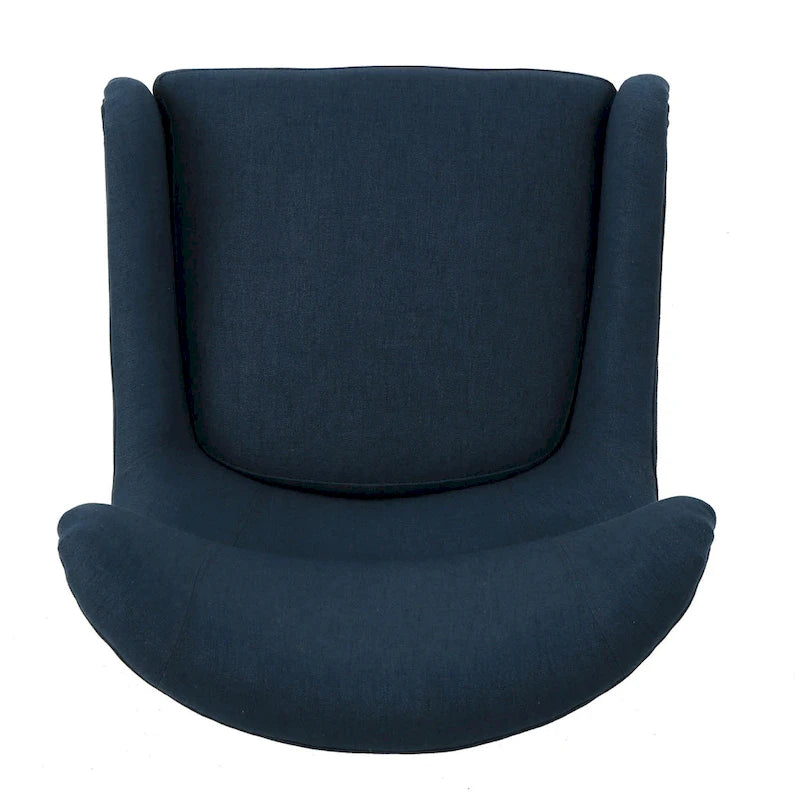 Fauteuil d'appoint dossier haut à oreilles, une place, bleu marine