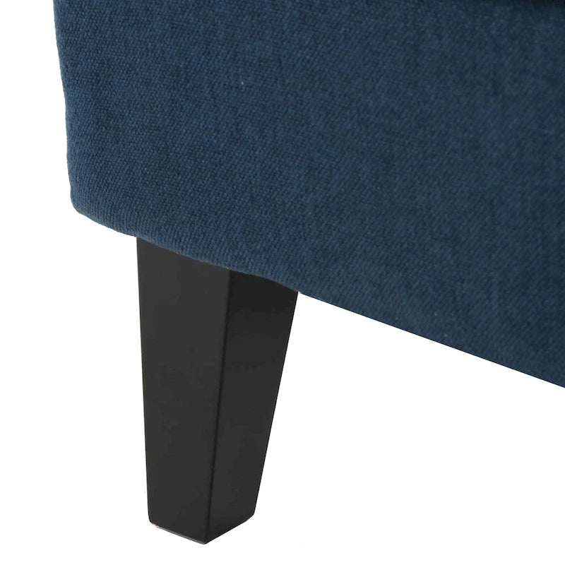 Fauteuil d'appoint dossier haut à oreilles, une place, bleu marine