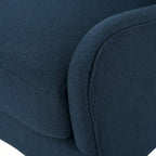 Fauteuil d'appoint dossier haut à oreilles, une place, bleu marine