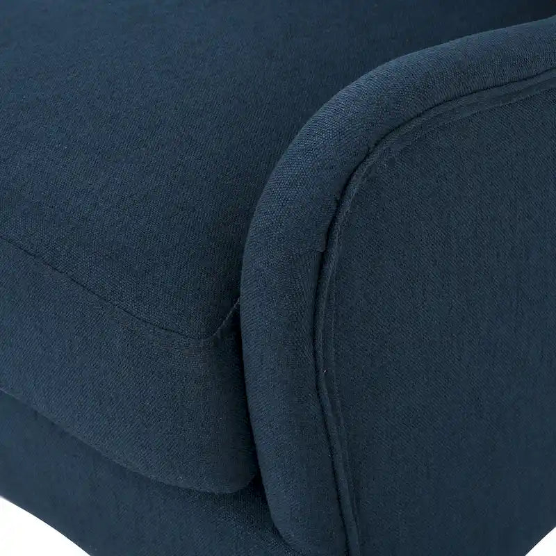 Fauteuil d'appoint dossier haut à oreilles, une place, bleu marine
