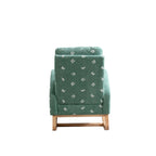 Fauteuil à bascule haut de gamme en tissu bouclette moutarde / vert / beige / bleu, 1 place, avec poche latérale