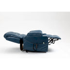 Fauteuil releveur inclinable surdimensionné en velours marron/bleu pour 1 personne