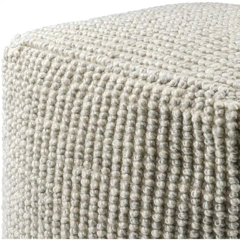 Pouf tissé taupe – Siège unique