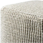 Pouf tissé taupe – Siège unique