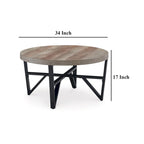 Ensemble de 3 tables basses et tables d'appoint rondes noires et marron