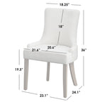 Chaises de salle à manger Parsons avec accoudoirs, crème/chêne clair, lot de 2