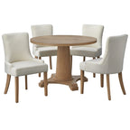 Chaises de salle à manger Parsons avec accoudoirs, crème/chêne clair, lot de 2