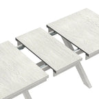 Ensemble de salle à manger extensible rectangulaire 6 places gris pour 6 à 8 personnes
