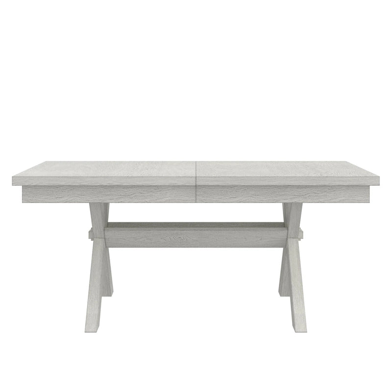 Ensemble de salle à manger extensible rectangulaire 6 places gris pour 6 à 8 personnes