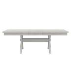 Ensemble de salle à manger extensible rectangulaire 6 places gris pour 6 à 8 personnes