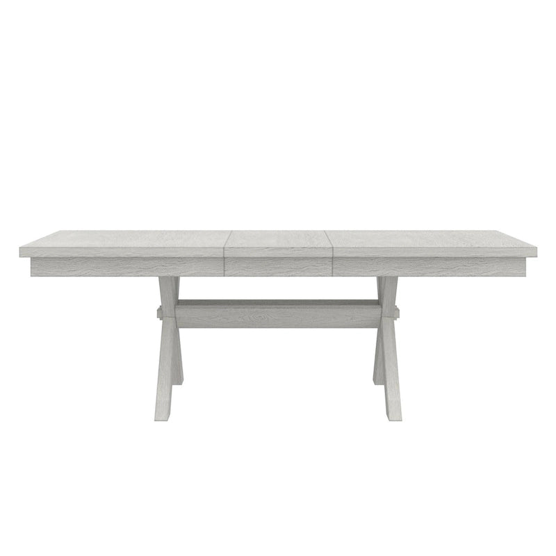 Ensemble de salle à manger extensible rectangulaire 6 places gris pour 6 à 8 personnes