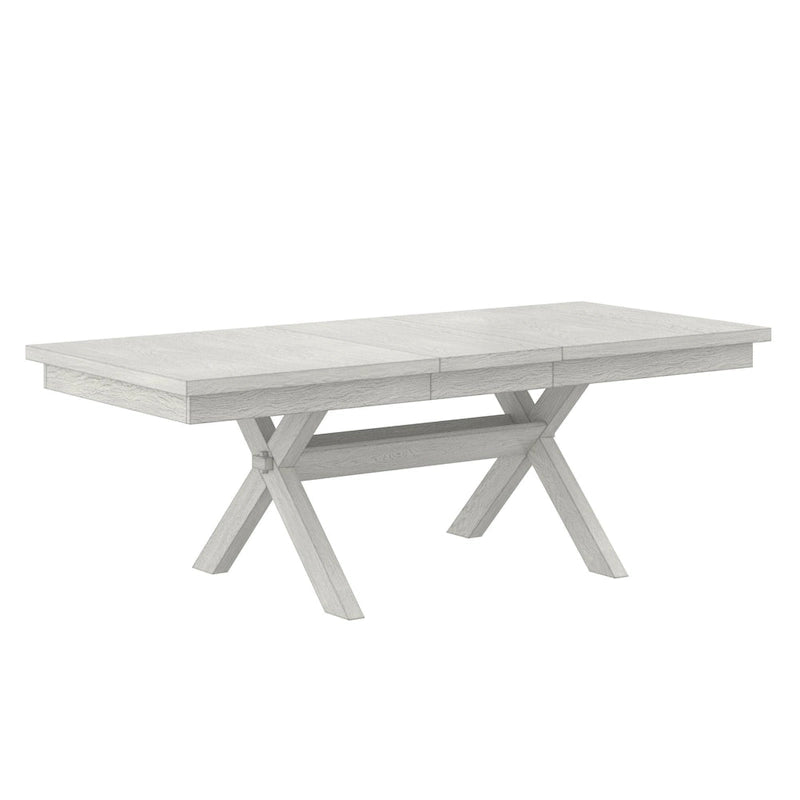 Ensemble de salle à manger extensible rectangulaire 6 places gris pour 6 à 8 personnes