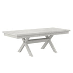 Ensemble de salle à manger extensible rectangulaire 6 places gris pour 6 à 8 personnes