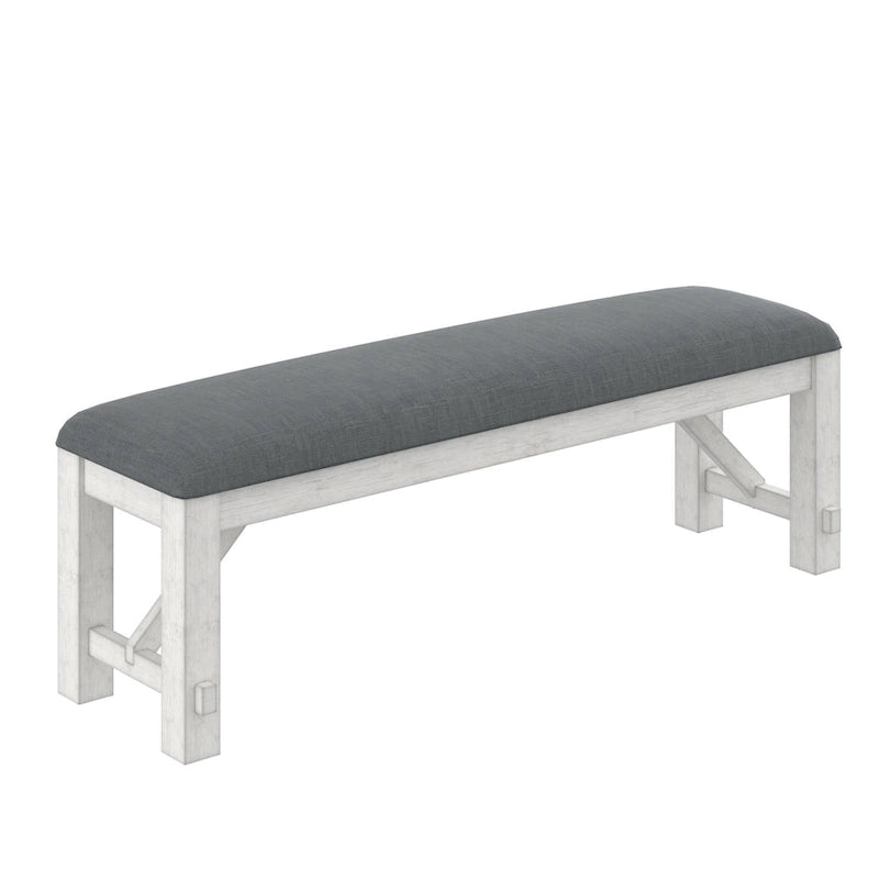 Ensemble de salle à manger extensible rectangulaire 6 places gris pour 6 à 8 personnes