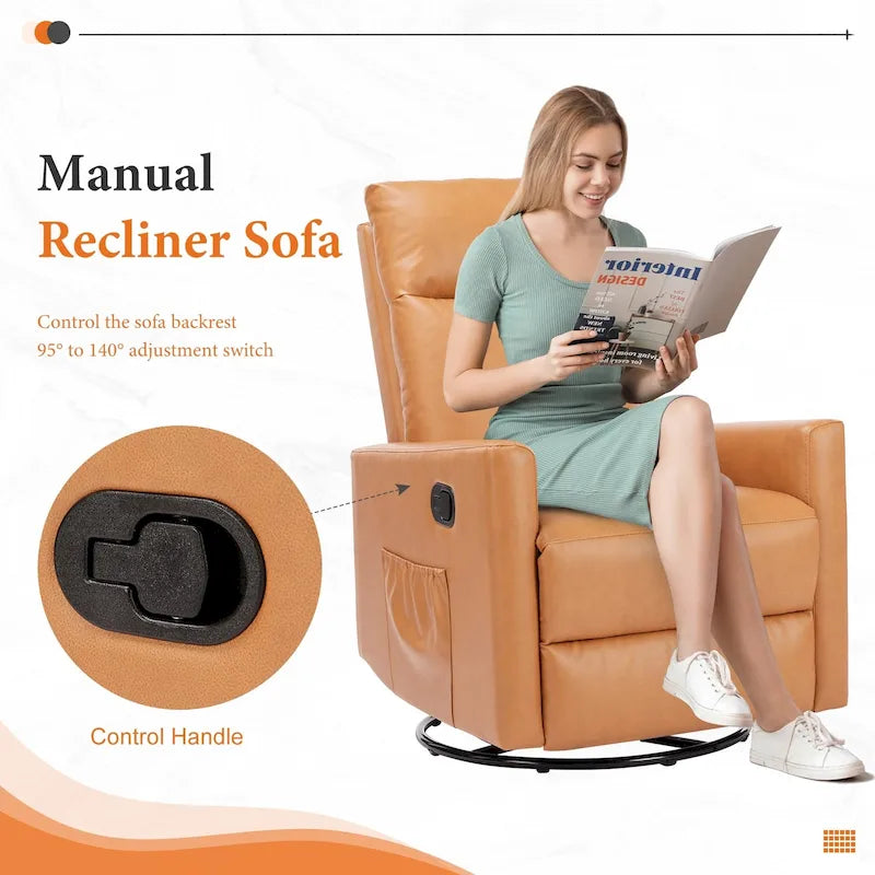 Fauteuil inclinable, pivotant et à bascule gris/marron/beige pour 1 personne