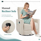 Fauteuil inclinable, pivotant et à bascule gris/marron/beige pour 1 personne