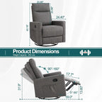 Fauteuil inclinable, pivotant et à bascule gris/marron/beige pour 1 personne