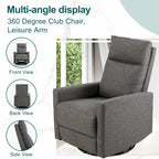 Fauteuil inclinable, pivotant et à bascule gris/marron/beige pour 1 personne