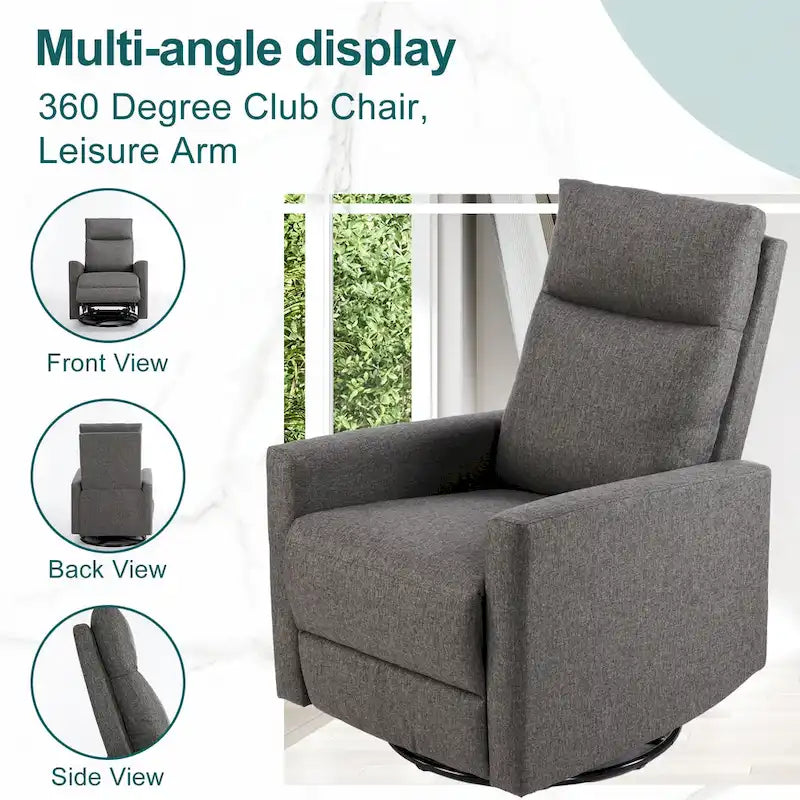 Fauteuil inclinable, pivotant et à bascule gris/marron/beige pour 1 personne