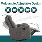 Fauteuil inclinable, pivotant et à bascule gris/marron/beige pour 1 personne