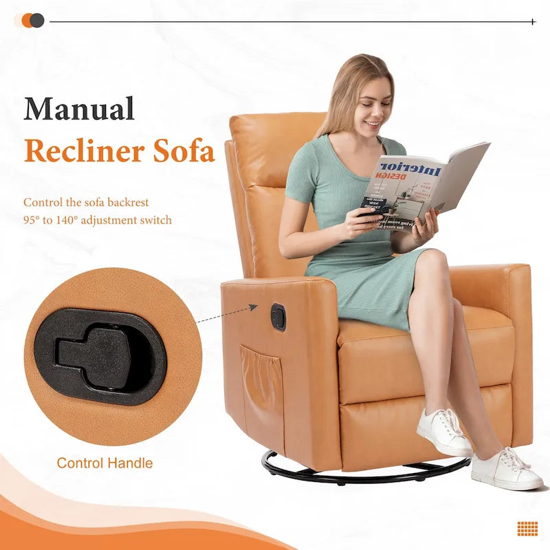 Fauteuil inclinable, pivotant et à bascule gris/marron/beige pour 1 personne