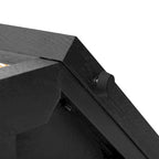 Console de table en flèche noire avec panneau en rotin, entrée une personne