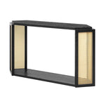 Console de table en flèche noire avec panneau en rotin, entrée une personne