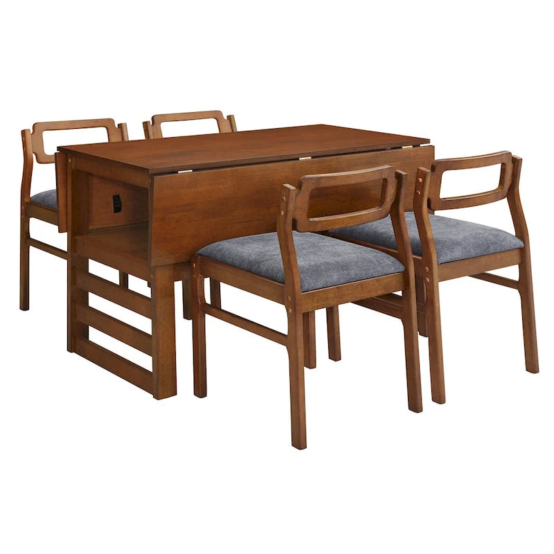 Ensemble de salle à manger pliant marron, 2-4 personnes