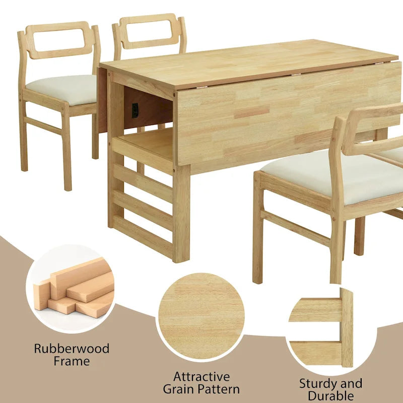 Ensemble de salle à manger pliant marron, 2-4 personnes