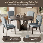 Table à manger extensible en noyer pour 4 à 6 personnes