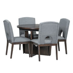 Table à manger extensible en noyer pour 4 à 6 personnes