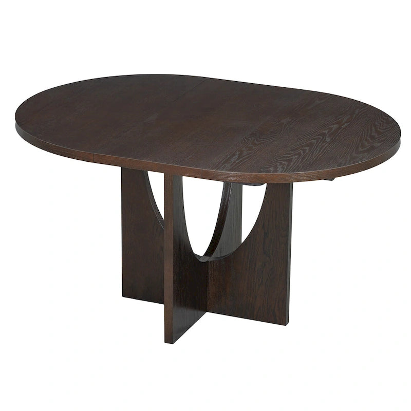 Table à manger extensible en noyer pour 4 à 6 personnes