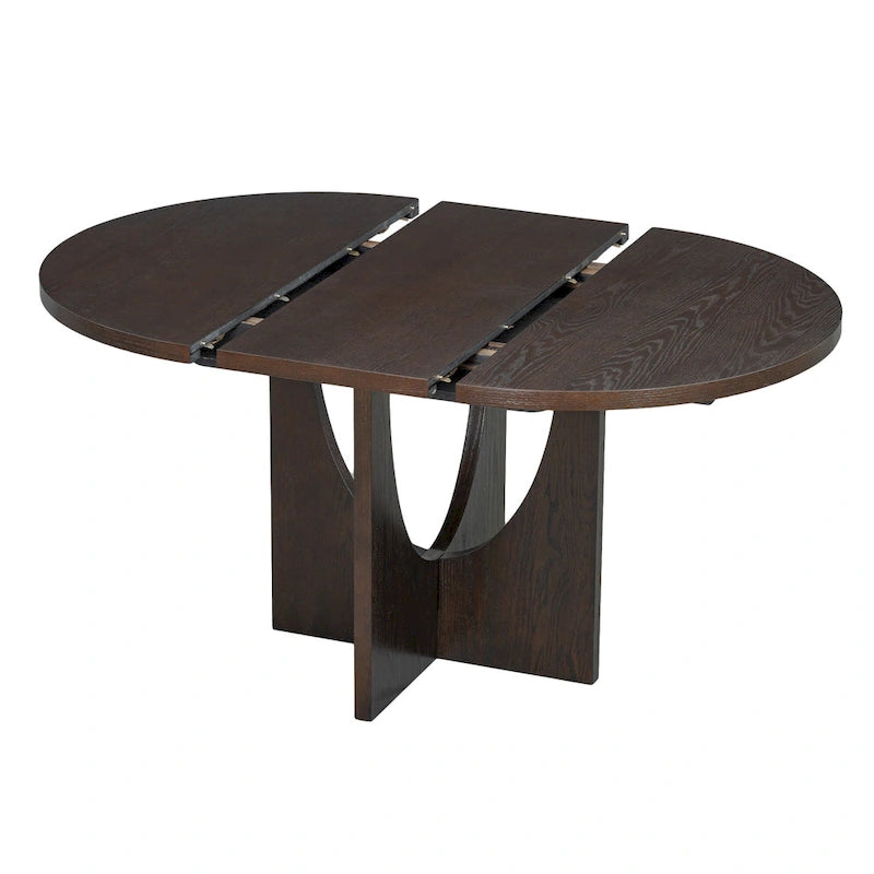 Table à manger extensible en noyer pour 4 à 6 personnes