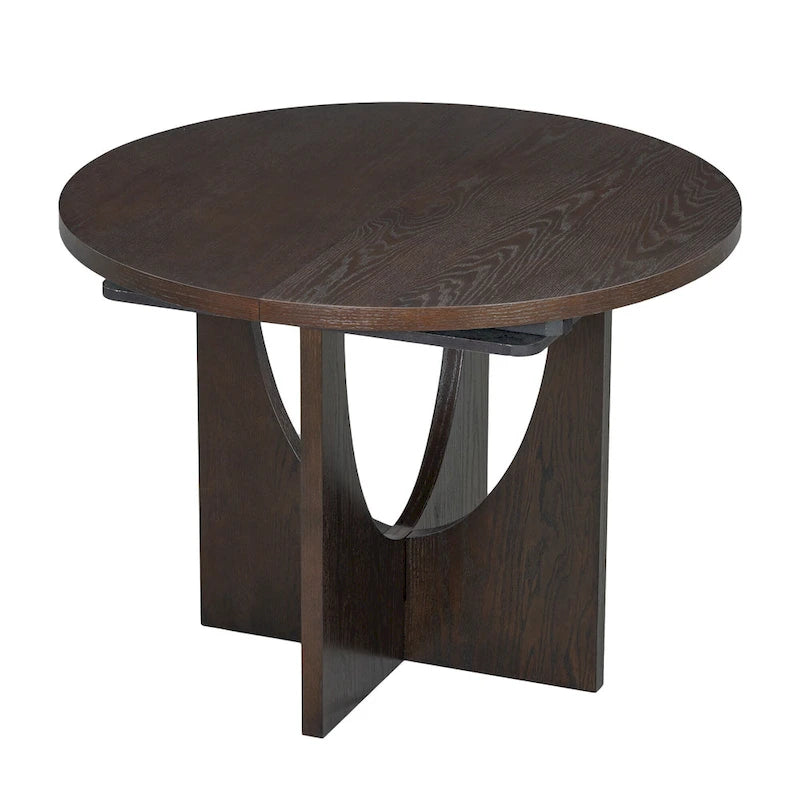 Table à manger extensible en noyer pour 4 à 6 personnes