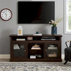 Meuble TV rustique marron, 152 cm de large, convient aux téléviseurs jusqu'à 165 cm
