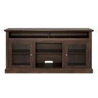 Meuble TV rustique marron, 152 cm de large, convient aux téléviseurs jusqu'à 165 cm