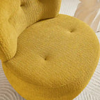 Fauteuil pivotant en flanelle (jaune/blanc/vert/caramel) sans accoudoirs, une place