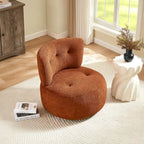 Fauteuil pivotant en flanelle (jaune/blanc/vert/caramel) sans accoudoirs, une place