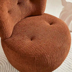 Fauteuil pivotant en flanelle (jaune/blanc/vert/caramel) sans accoudoirs, une place