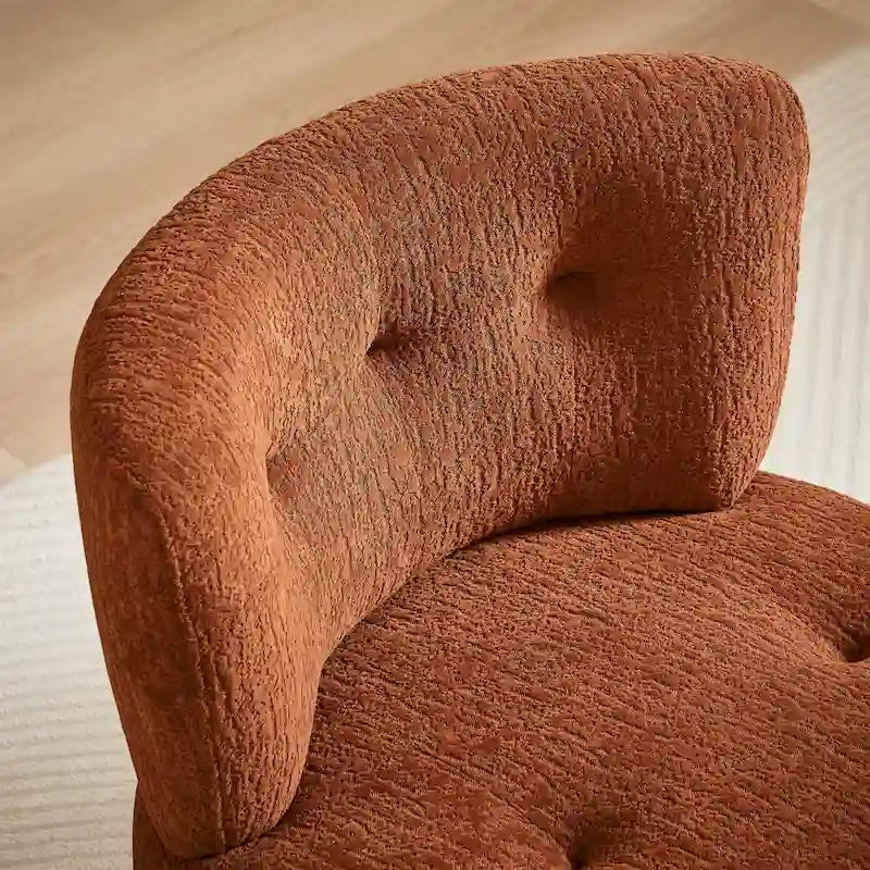 Fauteuil pivotant en flanelle (jaune/blanc/vert/caramel) sans accoudoirs, une place