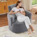 Fauteuil pivotant en tissu gris/vert/crème/jaune avec appui-tête réglable, une place