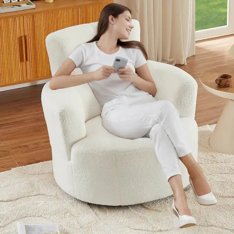 Fauteuil pivotant en tissu gris/vert/crème/jaune avec appui-tête réglable, une place