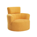 Fauteuil pivotant en tissu gris/vert/crème/jaune avec appui-tête réglable, une place