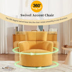Fauteuil pivotant en tissu gris/vert/crème/jaune avec appui-tête réglable, une place
