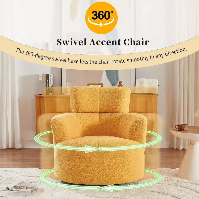 Fauteuil pivotant en tissu gris/vert/crème/jaune avec appui-tête réglable, une place