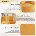 Fauteuil pivotant en tissu gris/vert/crème/jaune avec appui-tête réglable, une place