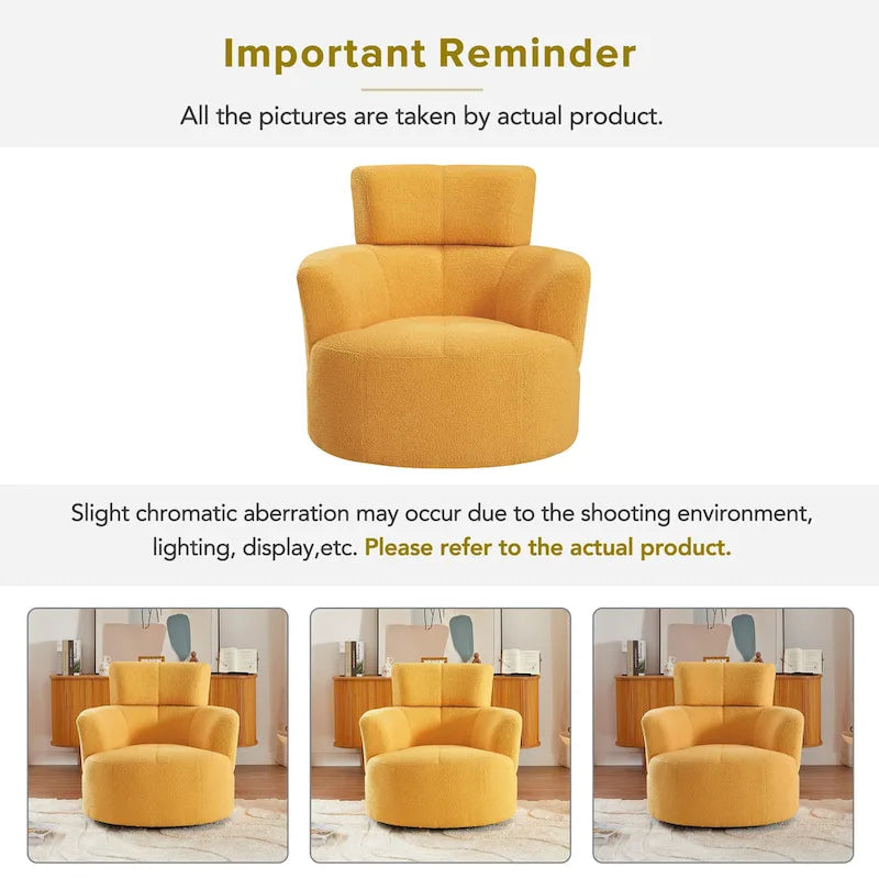 Fauteuil pivotant en tissu gris/vert/crème/jaune avec appui-tête réglable, une place